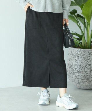 AMERICAN HOLIC ヌバック調スカート Black