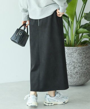 AMERICAN HOLIC ヌバック調スカート Black