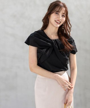 【洗える】ツイストフロント ブラウス