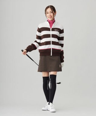 23区GOLF 【WOMEN】リバーシブルニットブルゾン ダークブラウン系2