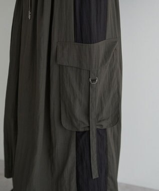 YECCA VECCA 【UVカット/接触冷感/遮熱】COOLカーゴロングスカート Charcoal Gray