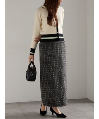 Te chichi ツィードロングナロースカート《2025winter catalog item》 チャコールグレー