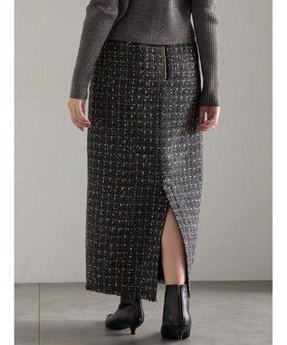 Te chichi ツィードロングナロースカート《2025winter catalog item》 チャコールグレー