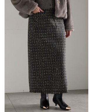 Te chichi ツィードロングナロースカート《2025winter catalog item》 チャコールグレー