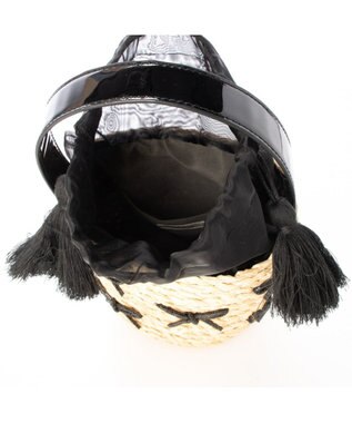 UNBILLION カカトゥ kakatoo / リボンチャームラフィアバッグ ブラック