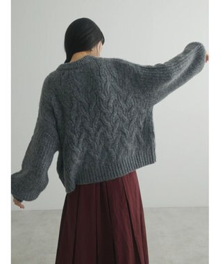 Green Parks armonia. ケーブルニットプルオーバー Charcoal Gray