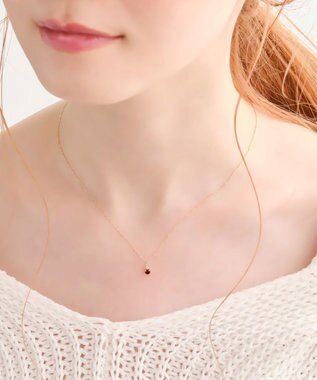 Phoebe 【K10】ジュエルラックネックレス　ガーネット/1月誕生石/天然石/全長:40cm ゴールド