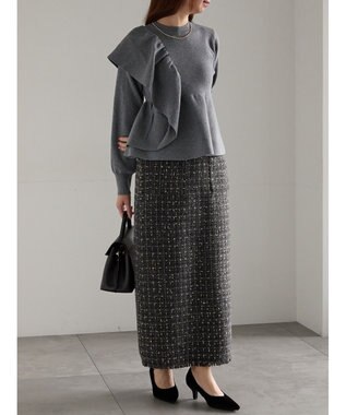 Te chichi アシンメトリーフリルニット《2025winter catalog item》 グレー