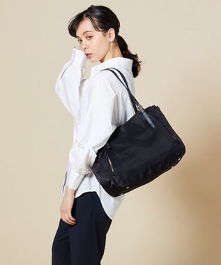 LA BAGAGERIE 【MONICA】ナイロン2WAYトートバッグ Mサイズ ブラック