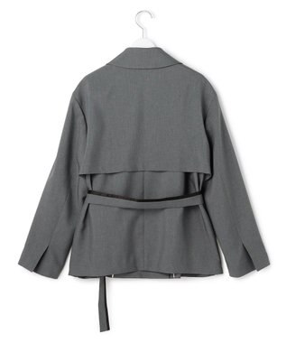 ICB 【WEB＆一部店舗限定】 SerikaWorsted トレンチ型ショートコート ミディアムグレー
