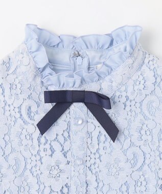 組曲 KIDS 【150-170㎝】レースシフォン ワンピース サックスブルー系