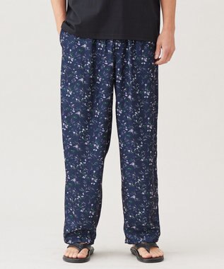 UNFILO MENS ボタニカルプリント イージーテーパードパンツ