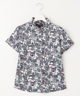 23区GOLF 【WOMEN】【吸水速乾/UVカット】パリマップ総柄ポロシャツ ホワイト系5