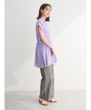 Green Parks ウエストドロストフレンチスリーブチュニック Purple