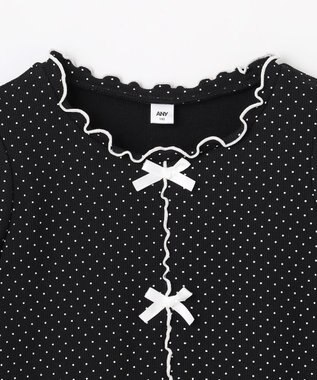 ANY KIDS 【一部店舗/WEB先行販売アイテム】ドット×リボン 半袖Tシャツ ブラック