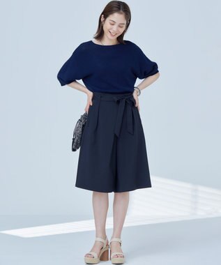 組曲 【WEB限定】オシャクロスキュロットパンツ ブラック系