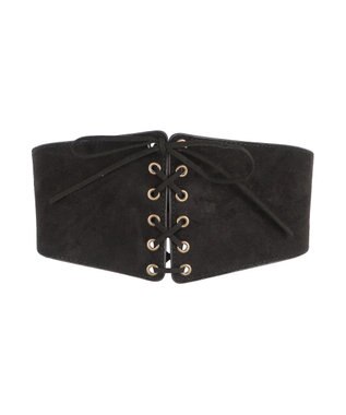 UNBILLION カシュネ cache nez / フェイクスエード編み上げベルト ブラック