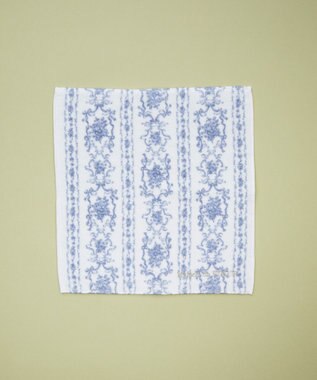 Maison de FLEUR トワルドジュイ調プリントタオルハンカチ Grayish Blue