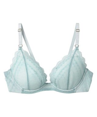 une nana cool リニューアル【綿混】ビタードットコットン 3/4カップブラ ライトブルー