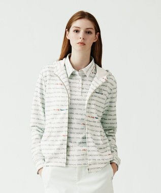 23区GOLF 【WOMEN】ロゴパターンプリント フーディパーカー ライトグレー系5