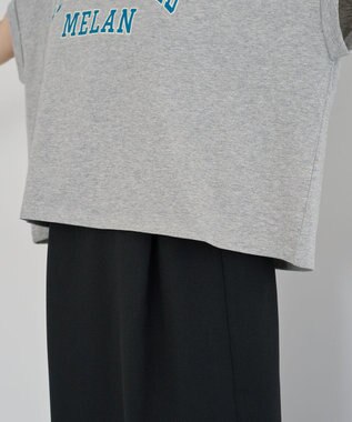 Green Parks 袖折り返しカレッジＴシャツ Gray Mixture