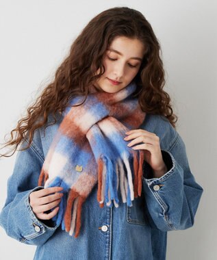 MOONBAT PAUL&JOE ACCESSOIRES(ポール&ジョー) ボリュームチェックマフラー ブラウン