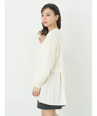 earth music&ecology プリーツドッキングカーディガン Ivory