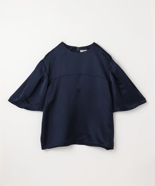 NAVE 【ReNAVE】タンブラーサテン ブラウス ネイビー系
