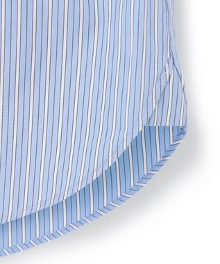 J.PRESS MEN 【WEB限定】ポプリンストライプ バックブルバンドカラーシャツ サックスブルー系1