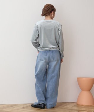 AMERICAN HOLIC ベロアクルーネックカットプルオーバー Mint