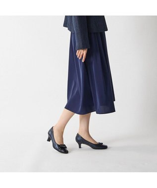 Riz raffinee <Riz raffinee>モチーフリボンパンプス ネイビーメタリック