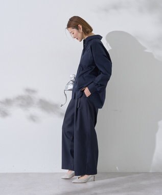 YECCA VECCA ベルト付きカーヴィーパンツ Navy