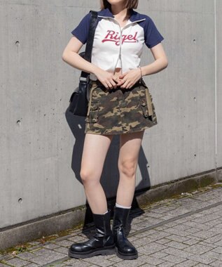 WEGO ダブルジップワッペンロゴラグランT ネイビー