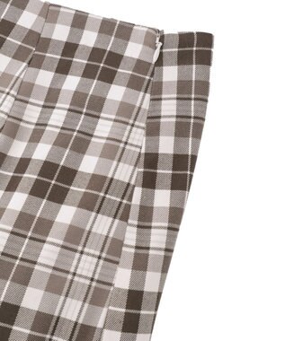 earth music&ecology ティアードイレヘムスカート Check Brown