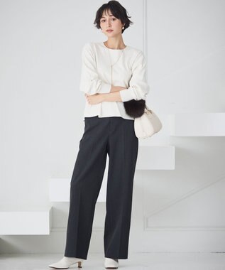 23区 L 【WEB＆一部店舗限定カラーあり/滝沢眞規子さん着用】クリスタルホットフィット ニット ホワイト系