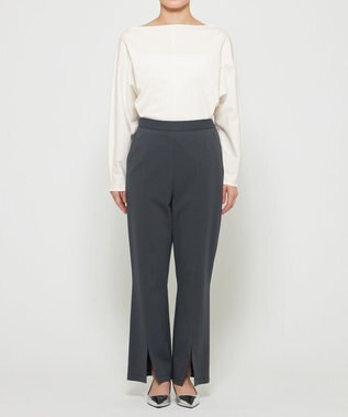 uncrave 【UVカット・接触冷感・洗濯機洗い可】ダブルフェイスジャージー スリットパンツ スレート