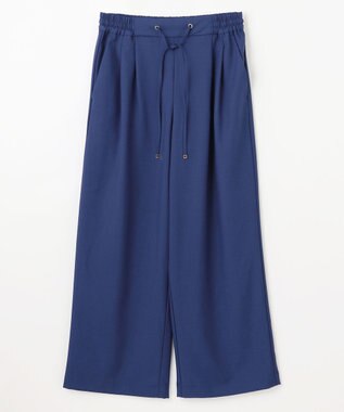 ANY 【ウエストゴム】イージーケアライトストレッチワイドパンツ ダルブルー