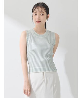 earth music&ecology ノースリーブラインニットプルオーバー