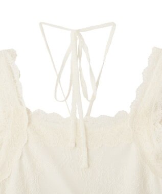 earth music&ecology 総レースホルターネックキャミソール Off White