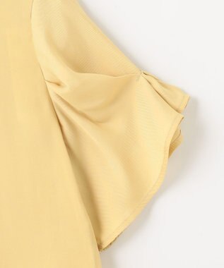 ANY マットサテン袖タックブラウス イエロー