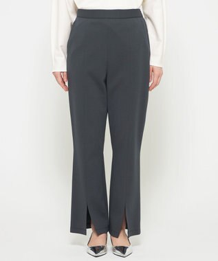 uncrave 【UVカット・接触冷感・洗濯機洗い可】ダブルフェイスジャージー スリットパンツ スレート