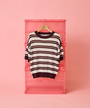 AMERICAN HOLIC 【PENNEY'S】レトロボーダー半袖ニット Ivory