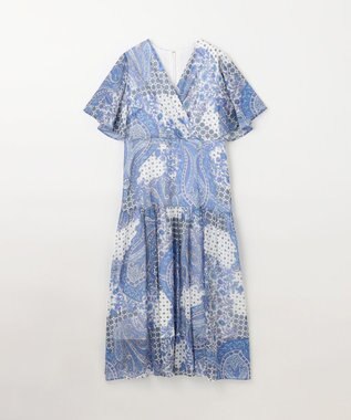 GRACE CONTINENTAL ペイズリーカシュクールワンピース ブルー