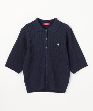 ANY 【POLO BCS別注】ケーブルニットポロ ネイビー