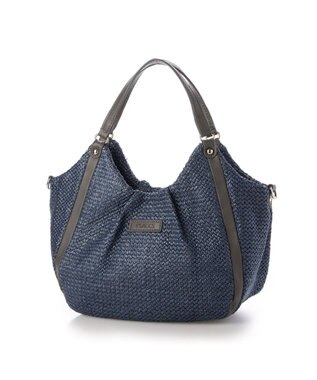 Y'SACCS ストロー風2wayトートバッグ ネイビー