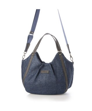 Y'SACCS ストロー風2wayトートバッグ ネイビー