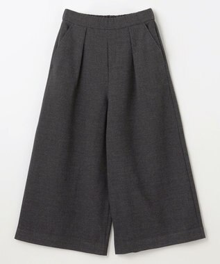 ANY 【洗濯機可/ウエストゴム】ライトツイードワイドパンツ チャコール