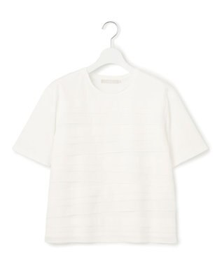 ICB シフォンコンビ ランダムタックカットソー オフホワイト