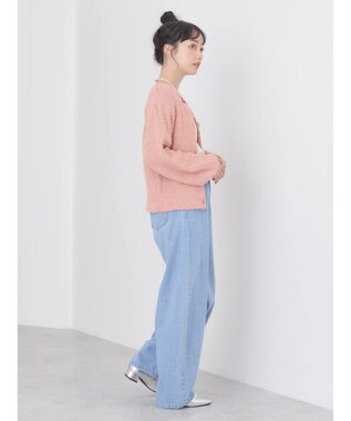 earth music&ecology カールヤーンカーディガン Salmon Pink