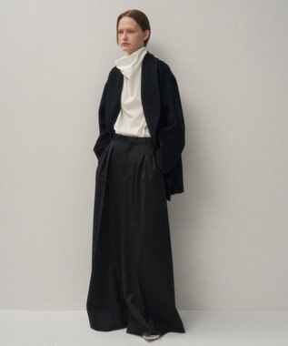 ATON COTTON SILK LAWN | ハイネックプルオーバーシャツ WHITE